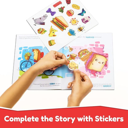Bloomingo Pretend Play Kit Six Sneaky Sandwiches | Fun Sandwich Making Set for Kids | 100+ Fun Stickers
