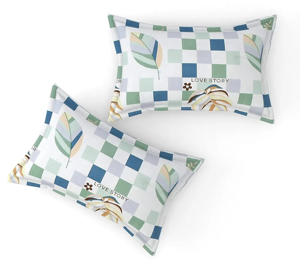 Fresh From Loom Fitted Floral Bedsheet King Size Bed With Two Pillow Cover Elastic 144 Tc Multi Color