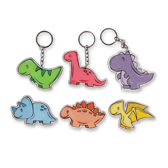 Hobby India Dianosur Theme Keychains & Fridge Magnets Painting Kit's for 3+ Age Kid's | Best Art & Craft Kits for Gifts
