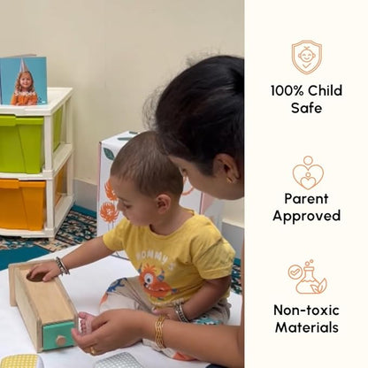 Curious Cub Montessori Object Permanence Box With Drawer | Educational Toys for Early Development for Toddlers