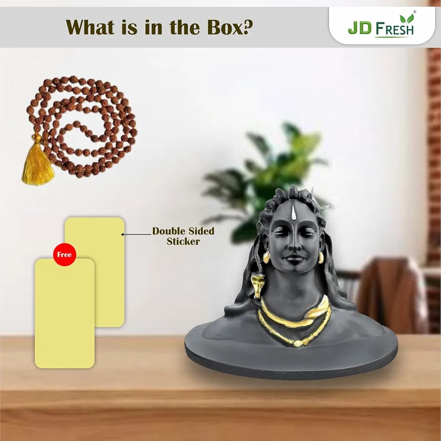 Jd Fresh 4.5 Inch Adiyogi Statue with Rudraksh Mala