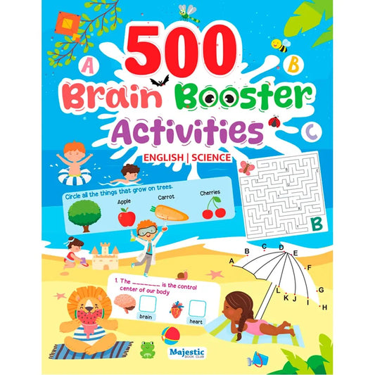 500 Brain Booster Activity Book for Kids Age 4+ | Fun English & Science Activities | Boost Focus, Confidence & Vocabulary | 500+ Engaging Tasks by The Book Tree