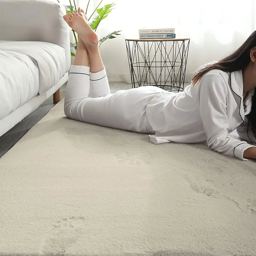 Luxe Home International Ruffle Floor Rug Floor 3 X 5 Ft Colour Beige