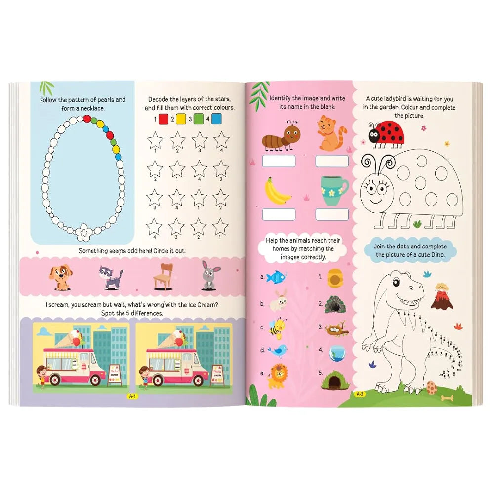 500 Brain Builder Activity Book for Kids Age 4+ | Maths & Brain Booster Activities | Early Learning Workbook with Matching Games, Puzzles, Number Activities & More