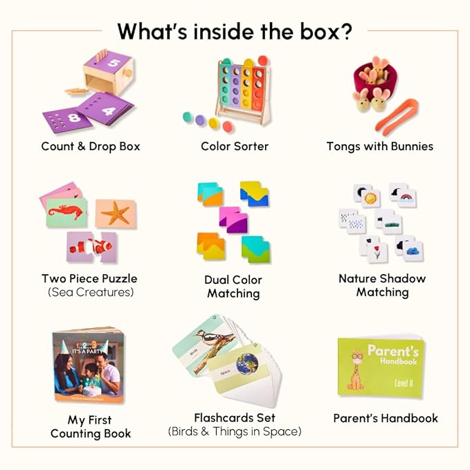 Curious Cub Montessori Learning Wooden Toys | Box 11 | Hand-eye Coordination, Brain Development