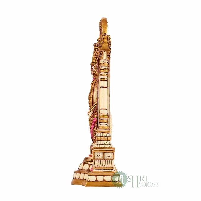 Indicast 8" Inch Tirupati Balaji Fine Painting Idol Decorative Showpiece Handcrafted Balaji Murti for Home Office