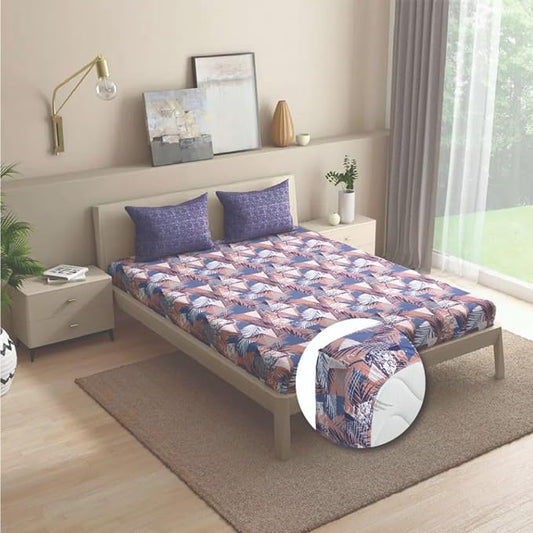 Wakefit Bedsheet For King Size Bedsheet King Size Bed Cotton 2 Pillow Covers Elastic Fitted Sheet Mambo Multicolor
