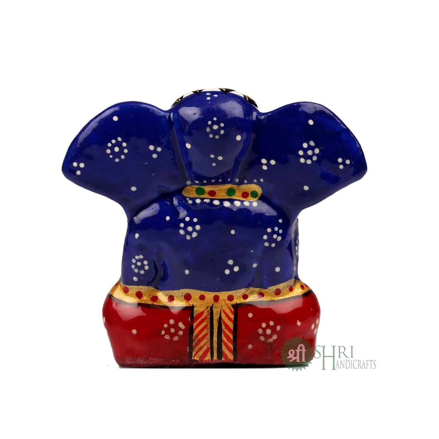 Shri Handicrafts Blessing Lord Ganesha With Metal Meenakari Painting Car Dashboard Idol Small Ganpati Statue for Puja Temple Office Gifts