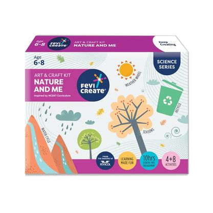 Fevicreate Nature and Me Art & Craft Kit | Science Series Inspired by NCERT Curriculum | Build a Weather Wheel, a Recycling Waste bin, Water Cycle Chart and Explore Seasons
