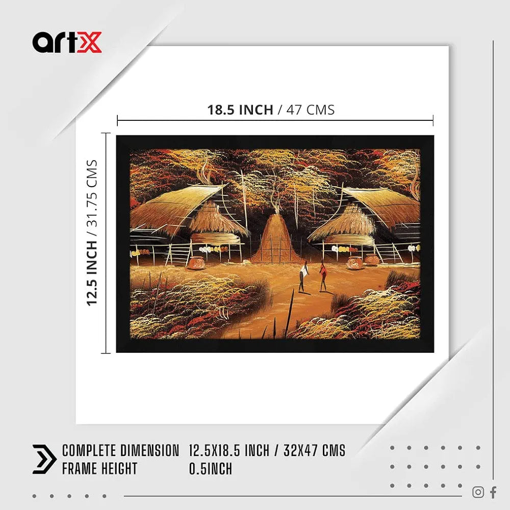 ArtX Paper Village Scene Wall Art Painting AXI00202-VIL