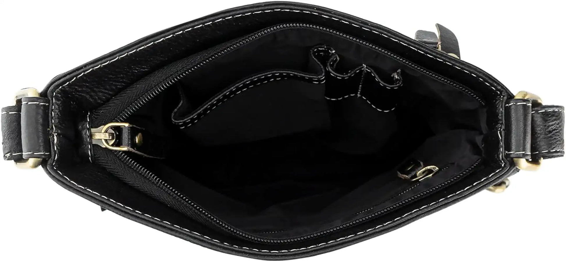 Goatter Genuine Soft Leather Multi Pocket 10" Inch Sling Cross-BodyBag for Girls And Women,