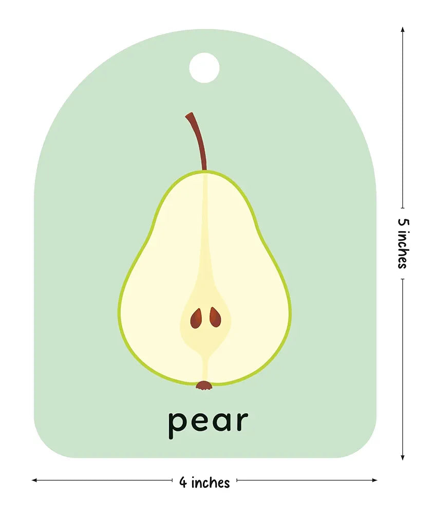 Popcorn Games Fruits and Vegetables Baby's First Board Flash Card Learning Educational for New Born Baby Kids Ages 3 Month+ Best Birthday Gift Early Learning - 20 Cards