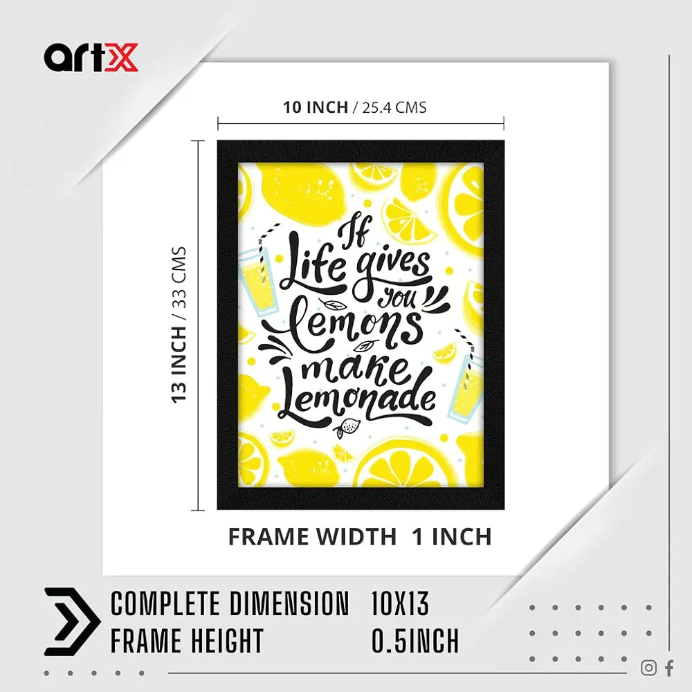 ArtX Paper Motivational Quotes Lemonade Wall Frame Art Painting