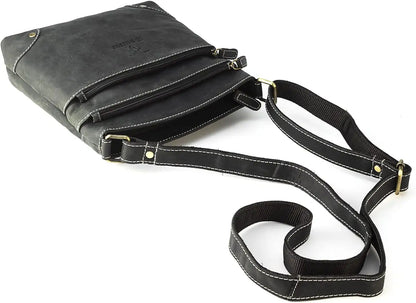 Goatter Genuine Leather 9.5" Inch Sling Cross-BodyBag for Girls And Women,