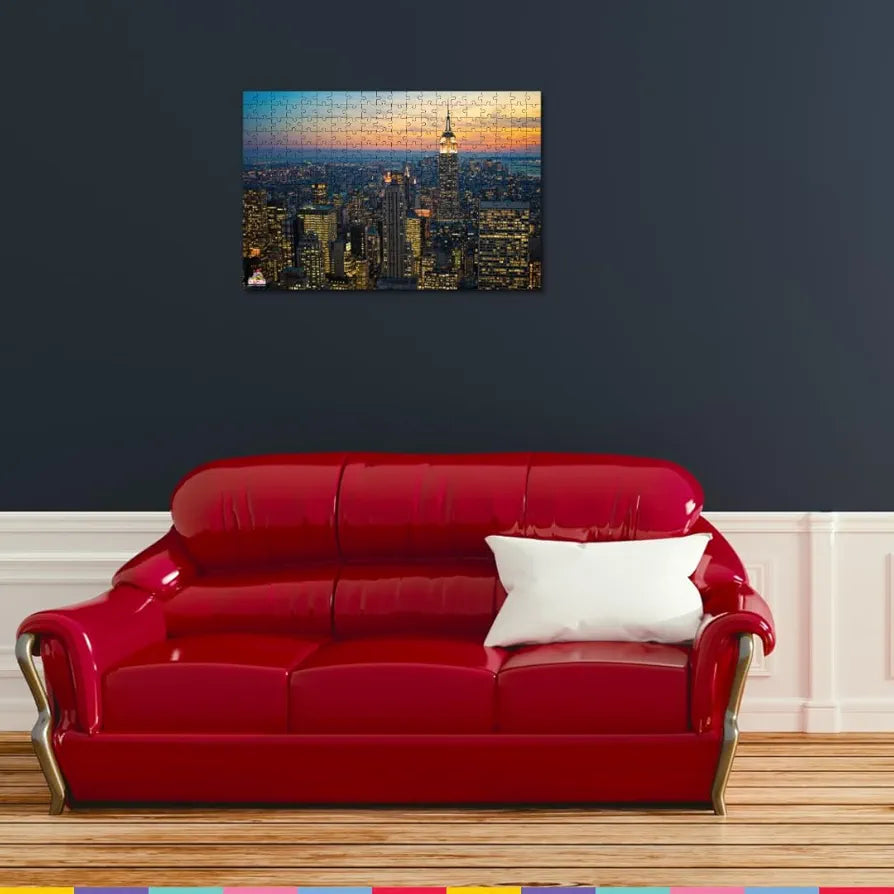 Playhills Skyline Buildings, Manhattan  Global Architecture Wooden Jigsaw Puzzle for Children and Adults 8+ Years| Focus, Mind Relaxation Puzzles Family and Activity Games