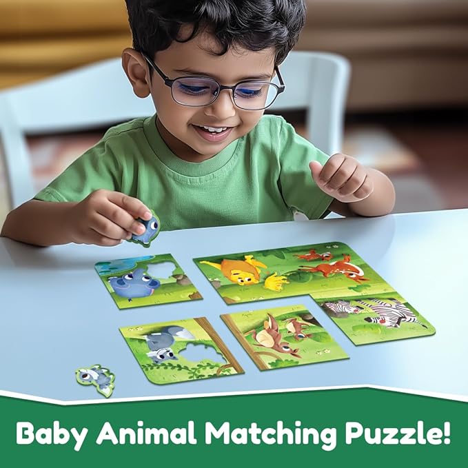 Bloomingo Puzzle Kit for Kids | Mommy and Me - A Happy Farm Family | Jungle Journey