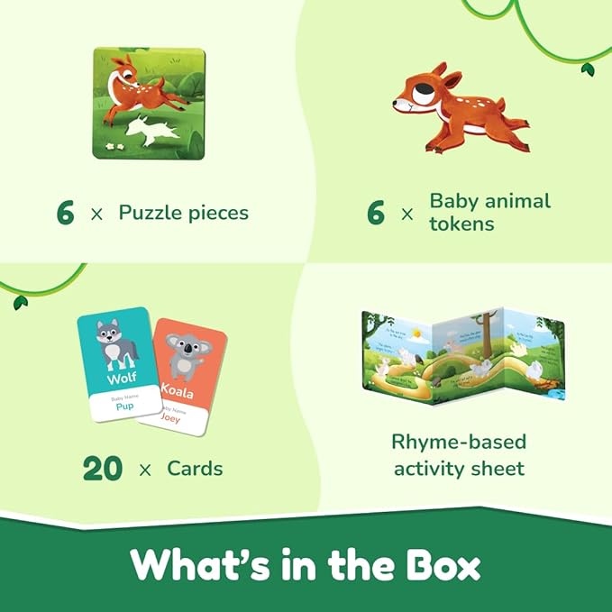 Bloomingo Puzzle Kit for Kids | Mommy and Me - A Happy Farm Family | Jungle Journey