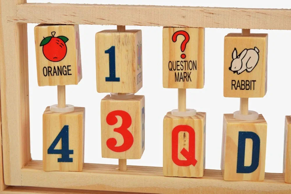 Trinkets & More - Multifunctional Calculation Abacus Flap | Math Toy Counting Addition| Smiling Clock Alphabets Numbers Words Kids 3+ Years