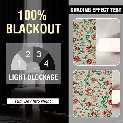 Cloth Fusion Blackout Printed Premium Door Curtains 7 Feet Long Set of 2 Red Flower