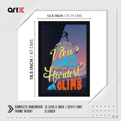 ArtX Paper The Best View Motivational Quote Framed Wall Art Painting