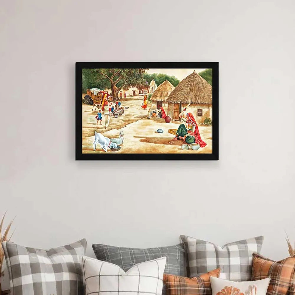 ArtX Paper Village Scene AXI000203-VIL Nature Wall Art Painting