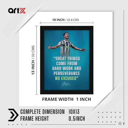 ArtX Paper Motivational Quotes No Excuses Wall Frame Art Painting