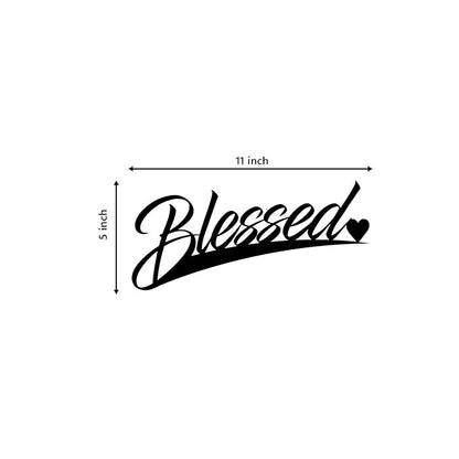 Ecraftindia Blessed Black Engineered Wood Cutout Wall Art Decor | Spiritual, Religious Wall Hanging