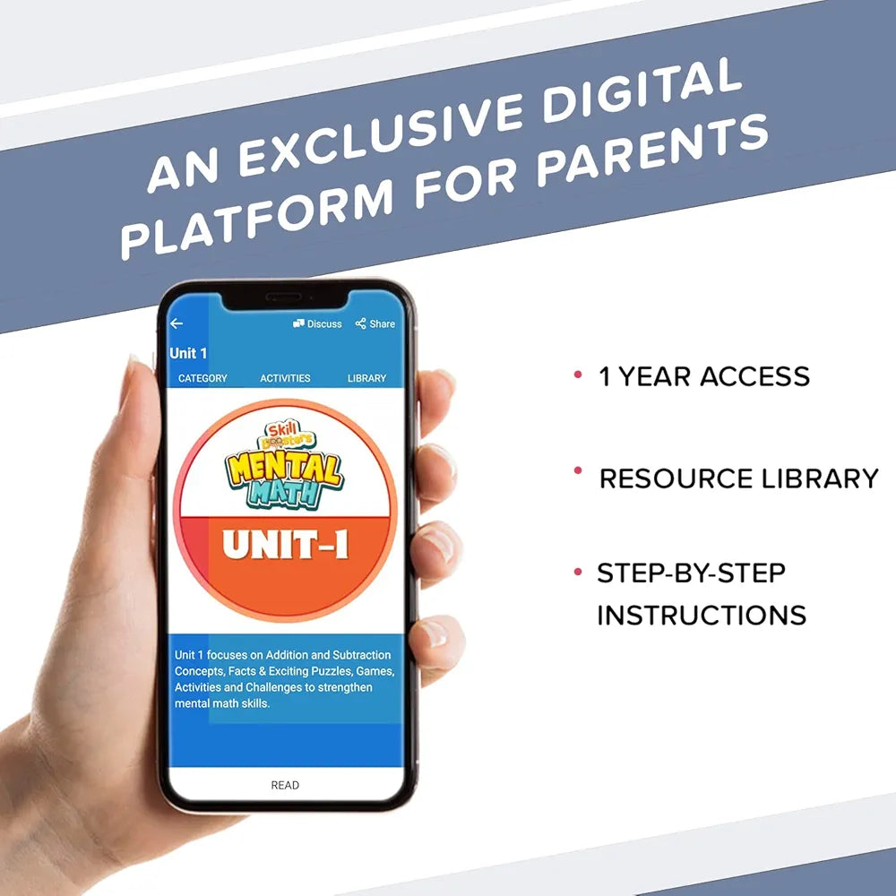 classmonitor Mental Learning Math Kit with Free Mobile App 100+ Number 20+ Puzzles 20 Practice Worksheets for Kids Children's|Age 4-6 Years