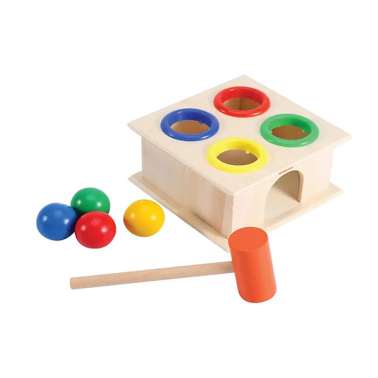 Kids Kindly Wooden Hammer Toys for Kids - Age 3 Hammer Ball Toys for Kids Pound Square Wooden Game for Boys & Girls Ball Drop Learning & Educational Gift Colors Game for Teaching Object Permanence Box