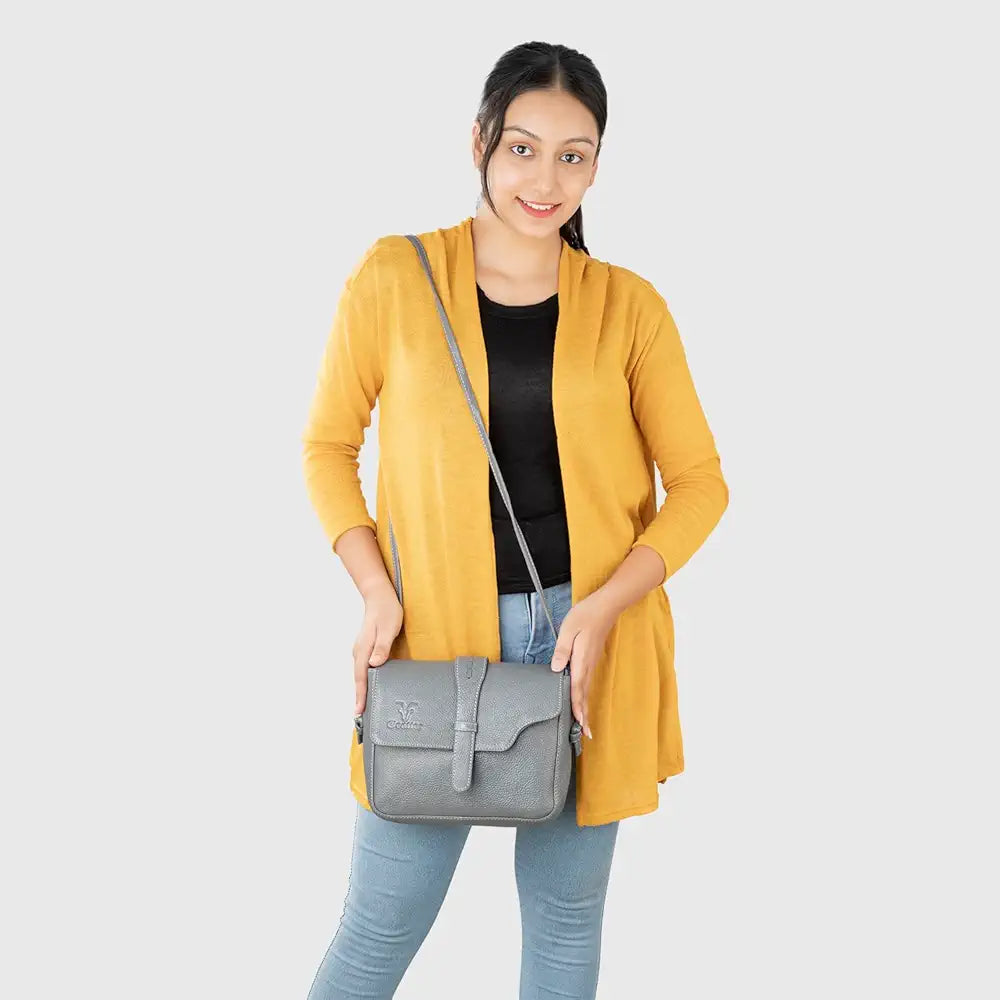 Goatter Genuine Leather Sling Cross-Body Bag For Girls And Women's