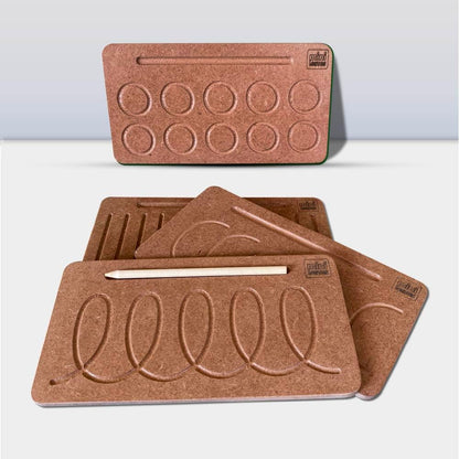 Mini Leaves Wooden Pattern Practicing Tracing Board Set of 4 Double Side Board for Kids | Educational Writing Board for Kids