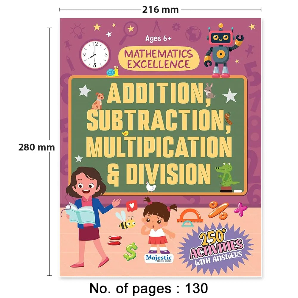 Addition, Subtraction, Multiplication and Division Maths Activity Book for Children Ages 6+ | 250+ Math Activities for Early Learning | The Book Tree Books