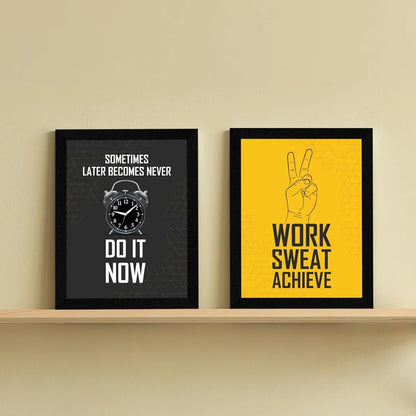 ArtX Paper Gym Big Health Quotes AXF00186-MOT Multicolor Set of 4