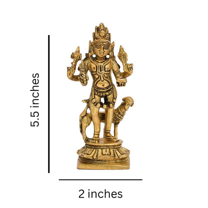The Advitya Brass Bhairo/ Bhairava With Dog Statue | Mahakal Kaal Bhairav Baba Figurine