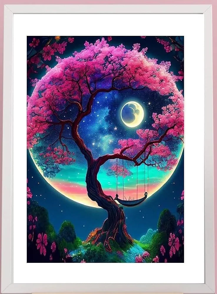 TREXEE 5D DIY Diamond Paint by Number Kits | 30 * 40 Cm Craft & Arts for Adults & Kids | Full Drill Crystal Rhinestone Diamond Painting for Wall Decor DIY Diamond Painting Kits Tree of Life Painting