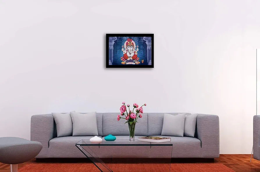 Lifehaxtore Prosperity Shubh Labh Ganesha Art Framed Painting