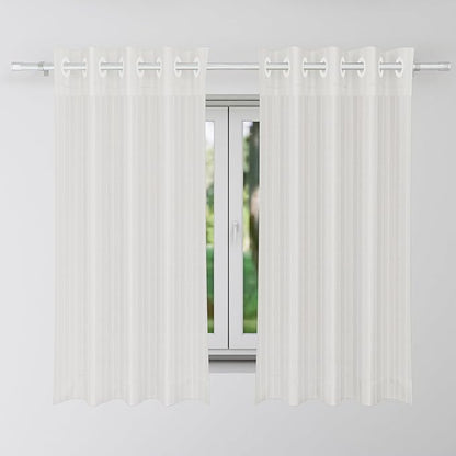 Kuber Industries Window Curtain Sheer Parda for Living Room Lining Net Colour Cream