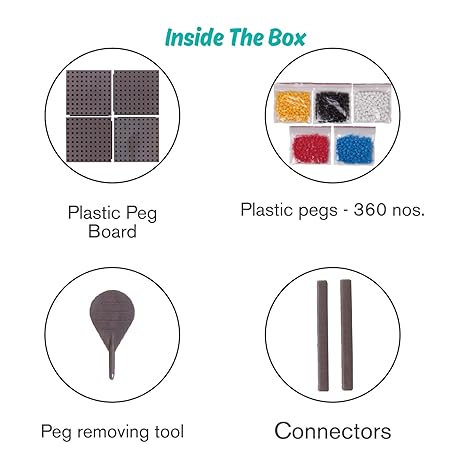 Funskool Peg Pixels Vehicles Educational 360 Pegs in 8 Colours Puzzle with 5 Designs