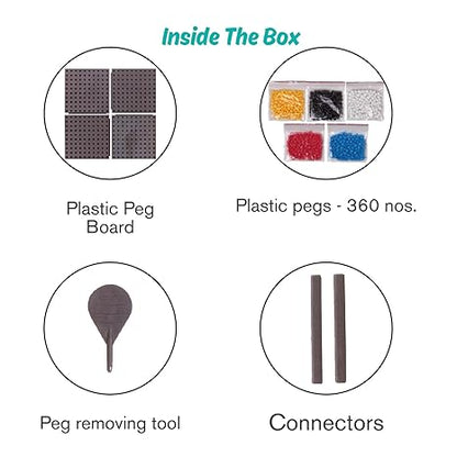 Funskool Peg Pixels Vehicles Educational 360 Pegs in 8 Colours Puzzle with 5 Designs