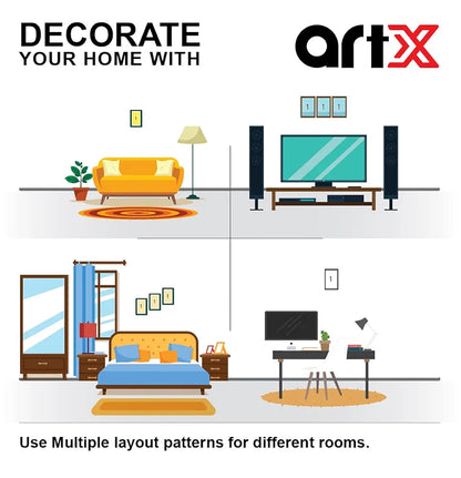 ArtX Paper Motivational Quotes Stay Positive Wall Art Painting Framed Set of 3