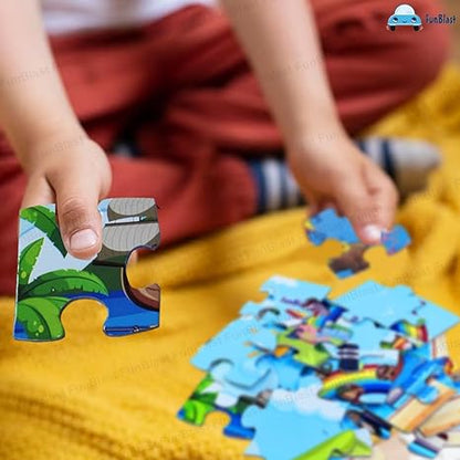 FunBlast Jigsaw Puzzles for Kids Set of 4 Transport Vehicles Jigsaw Puzzle for Kids