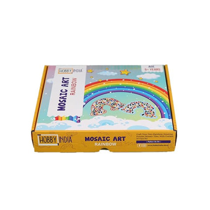 Hobby India Diy Rainbow Mosaic Art Kit | Creative Craft Kit | Paint It Yourself Activity Kit Birthday Return Gift for Boys and Girls