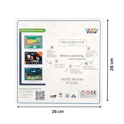 NESTA TOYS - Floor Puzzle & Game, World Map Jigsaw Puzzle, Educational Toy, Gifts for Boys & Girls Ages 6 to 14 | Geography for Kids | 108 pcs, 70 x 50 cm