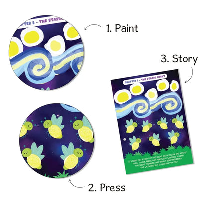 GiniMini Tiny Prints and The Magical Journey Art & Craft Kit for Kids 3–5 | 10 Story-Based Activities, Fingerprint Painting, Stickers, DIY Scrapbook | Creative Gift for Preschoolers