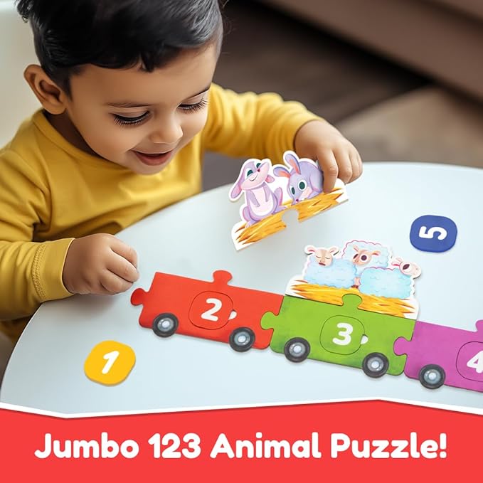 Bloomingo Learning Kit | 123 Ride With Animals | Fun Exciting Animal Adventure Puzzle & Activity Sheet