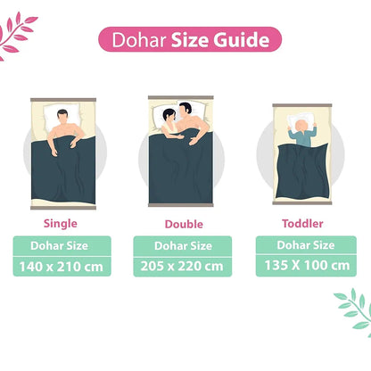 Divine Casa Glace Cotton 120 GSM Reversible Lightweight Printed Double Bed AC Dohar Winter Blanket Quilt Colour Pink and Turquoise TC - 120
