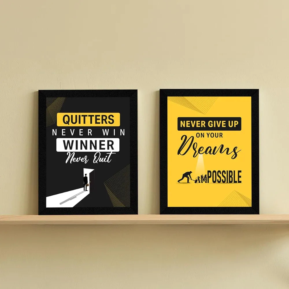ArtX Paper Money Makers Motivational Framed Posters Set of 4