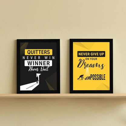 ArtX Paper Money Makers Motivational Framed Posters Set of 4