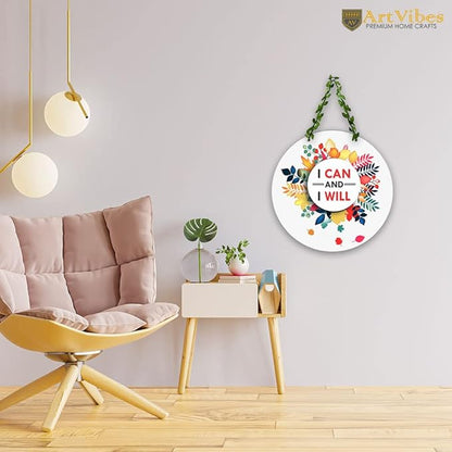 Artvibes I Can and I Will Wall Hanging for Home | Decorative Items for Home Wall