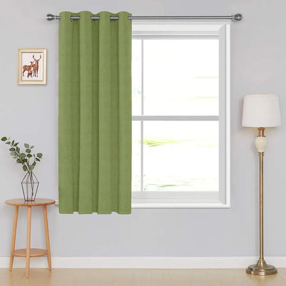 Divine Casa Velvet Blackout Window Curtain 5 Feet Premium Thermal Insulated & Noise Reducing Room Darkening Panel for Bedroom Colour Olive (Pack of 1)